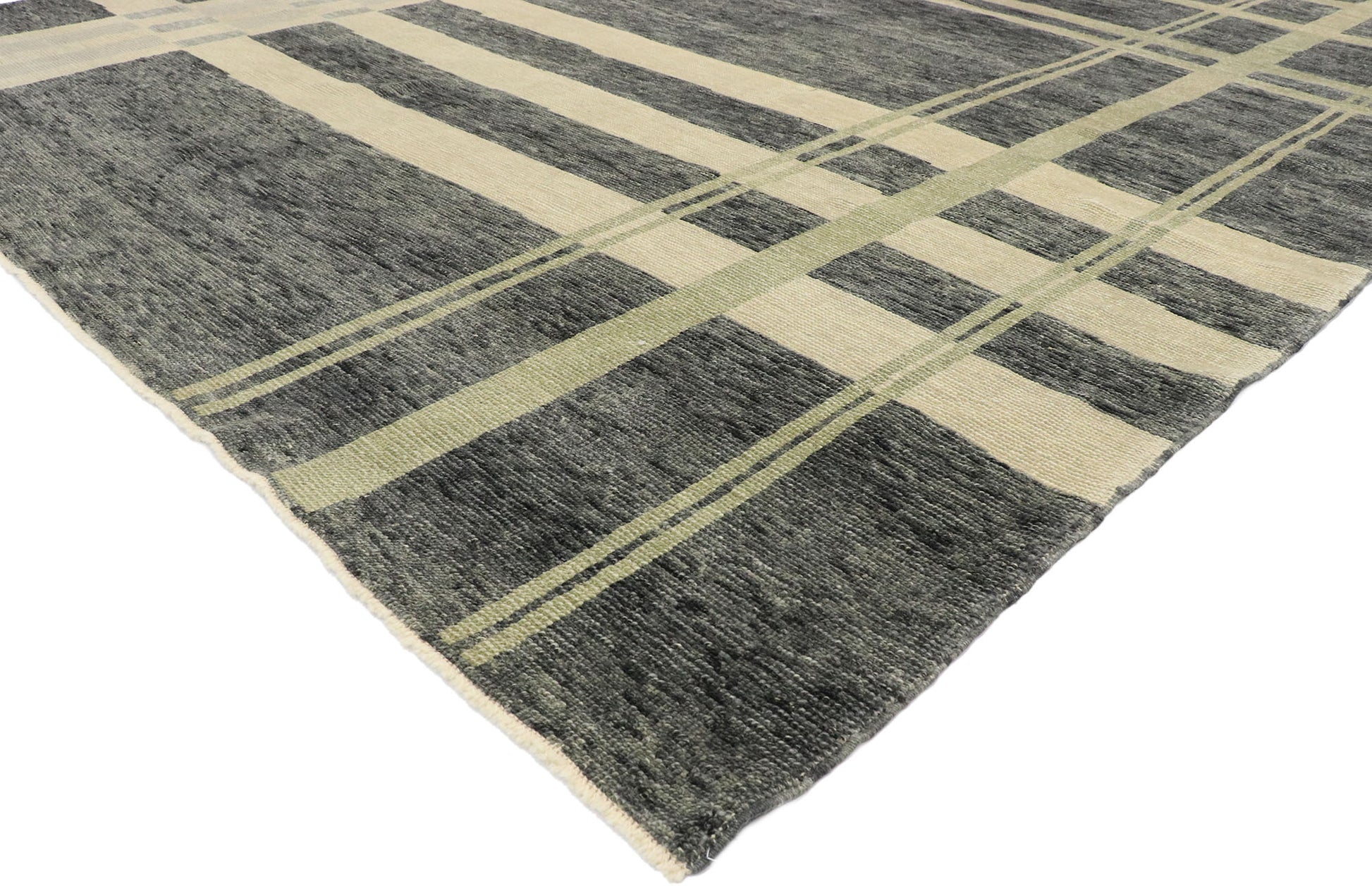 9 x 12 Contemporary Turkish Plaid Tartan Rug 53417