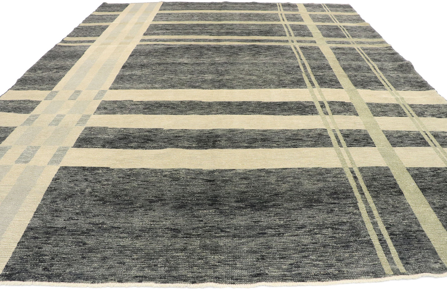 9 x 12 Contemporary Turkish Plaid Tartan Rug 53417