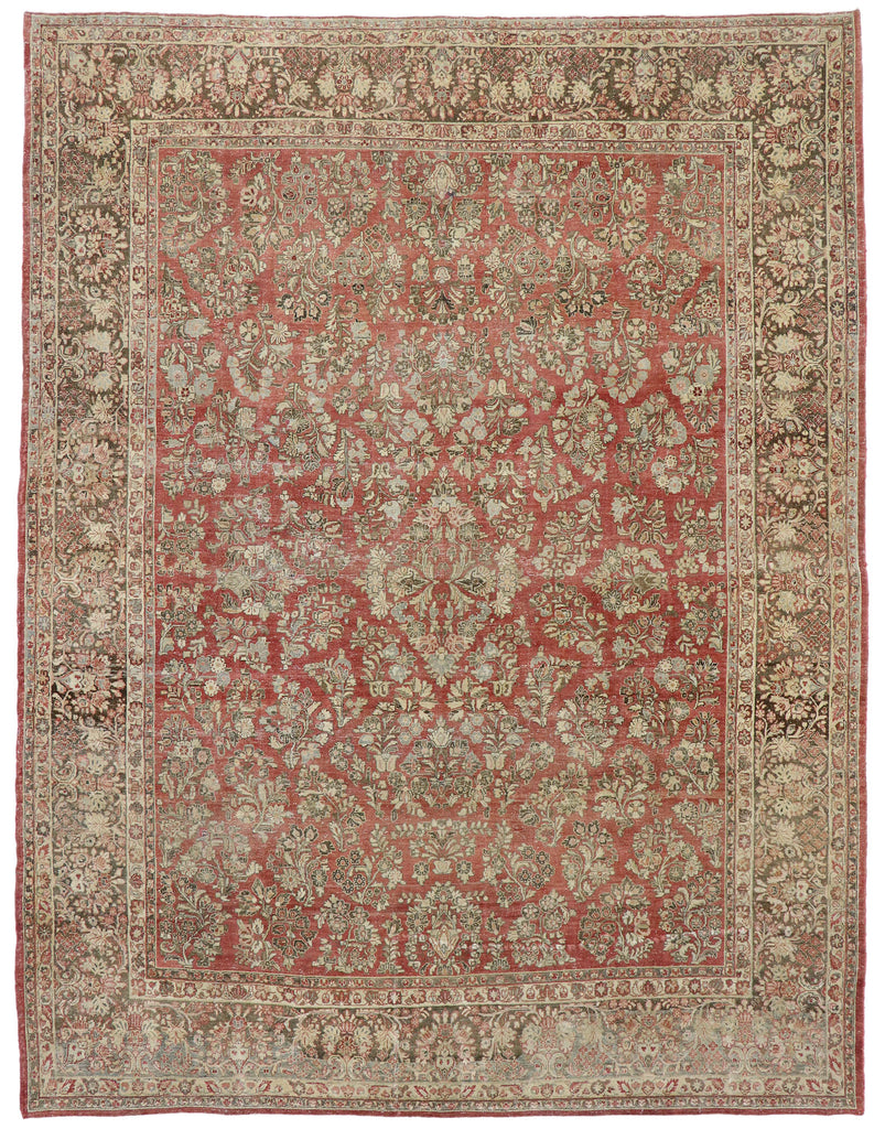 10 x 13 Antique Persian Sarouk Rug 53445