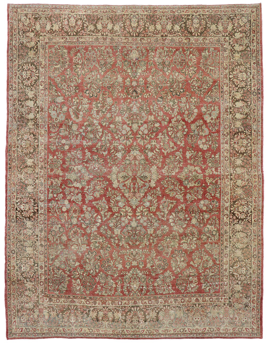 10 x 13 Antique Persian Sarouk Rug 53445