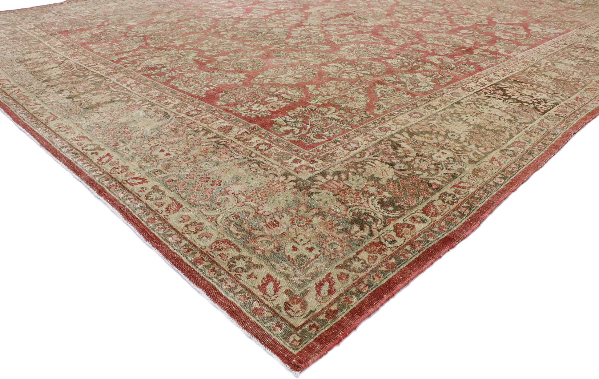10 x 13 Antique Persian Sarouk Rug 53445