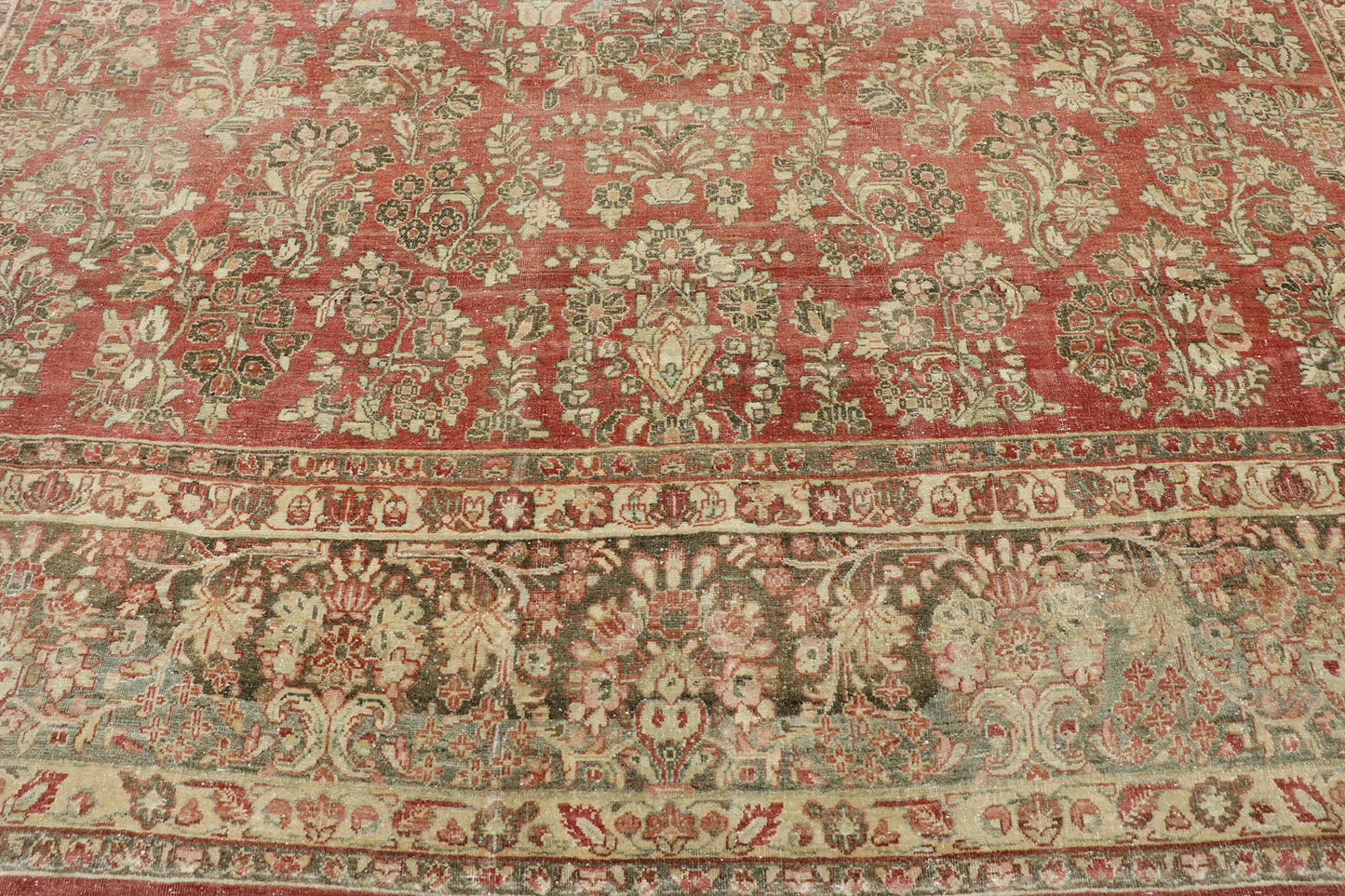 10 x 13 Antique Persian Sarouk Rug 53445