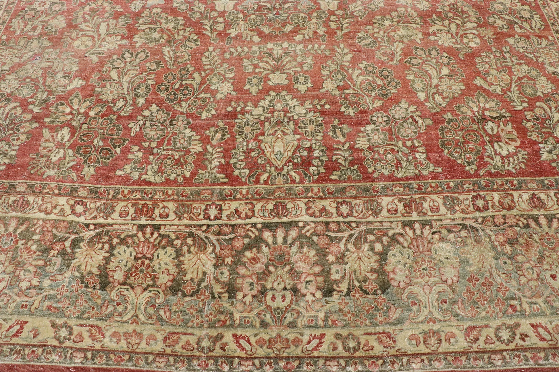 10 x 13 Antique Persian Sarouk Rug 53445