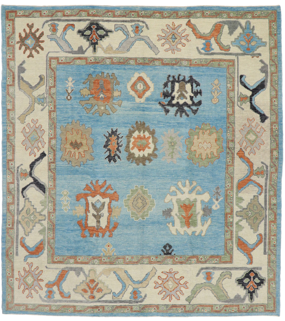 9 x 10 Colorful Turkish Oushak Rug 53460
