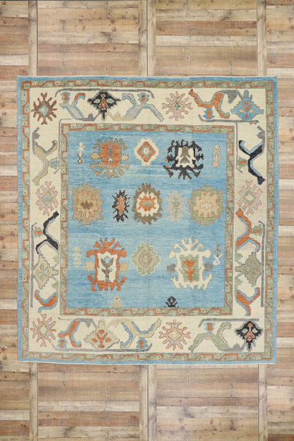 9 x 10 Colorful Turkish Oushak Rug 53460