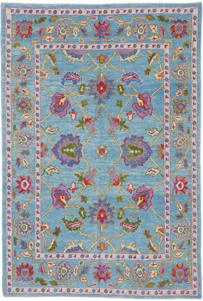 6 x 9 Colorful Turkish Oushak Rug 53462