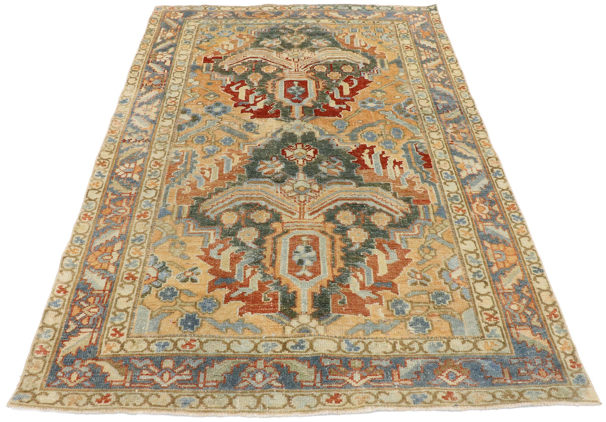 4 x 6 Vintage Persian Heriz Rug 53468