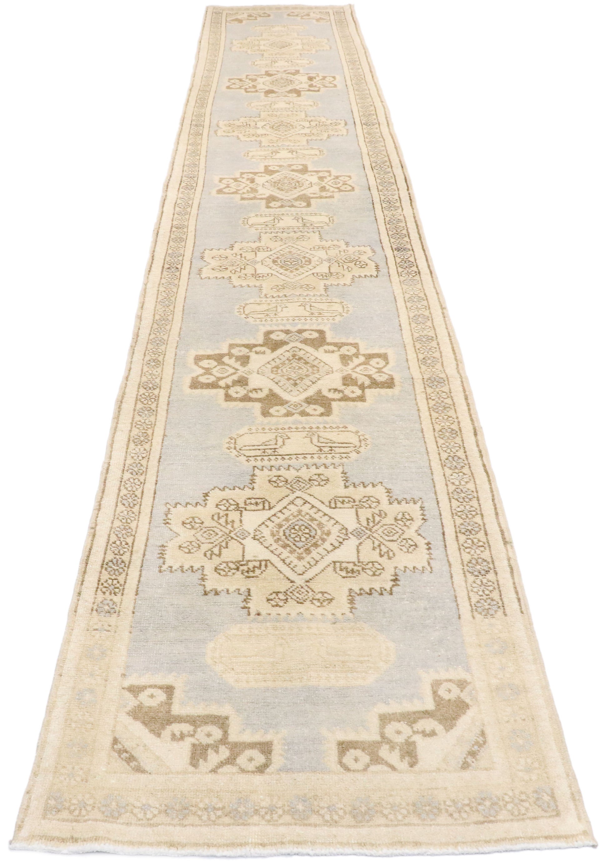 2 x 14 Vintage Turkish Oushak Runner 53473