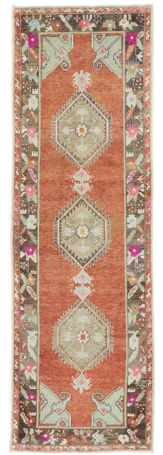 3 x 9 Vintage Turkish Oushak Runner 53474