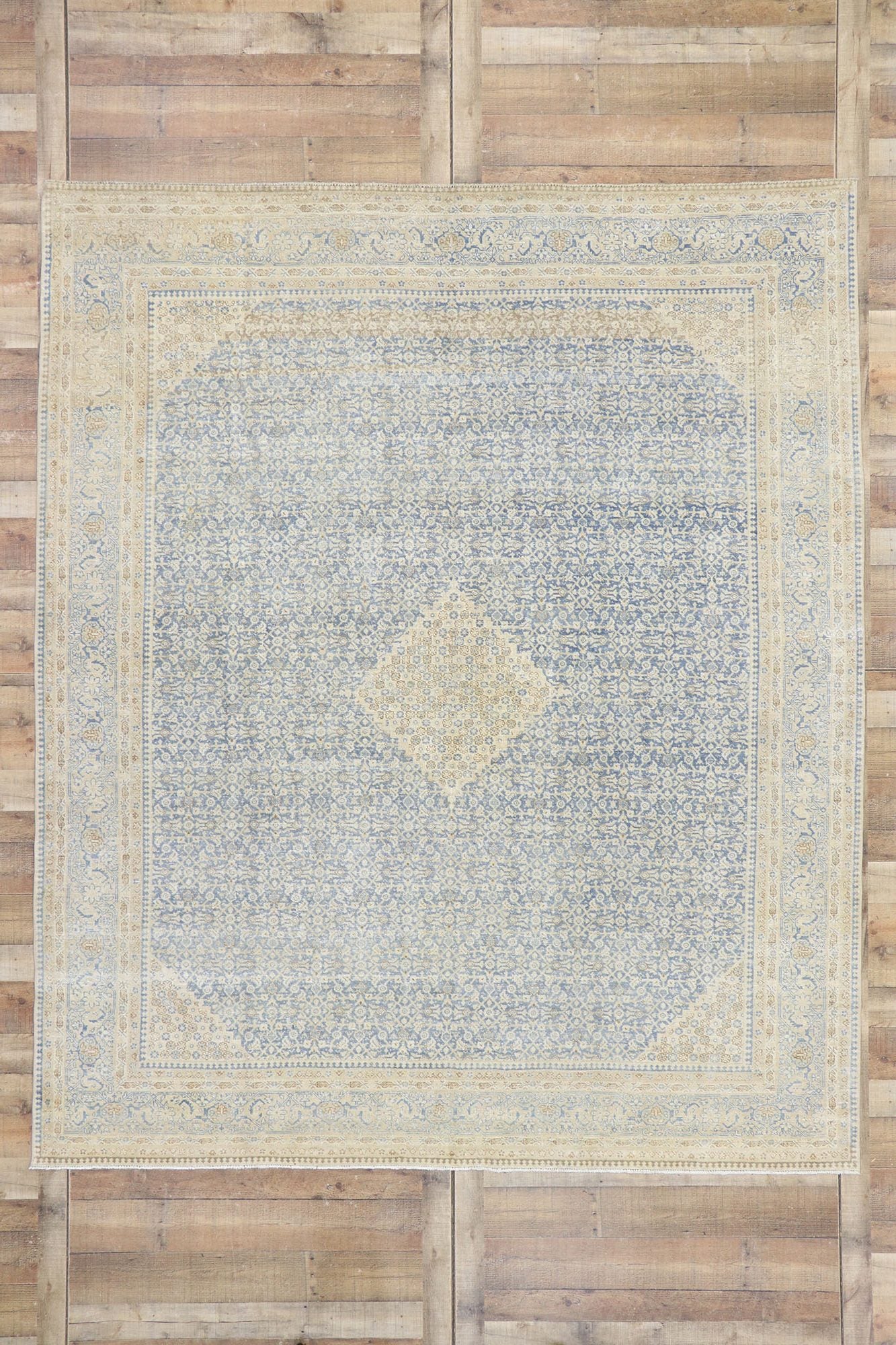 9 x 10 Antique Persian Tabriz Rug 53477