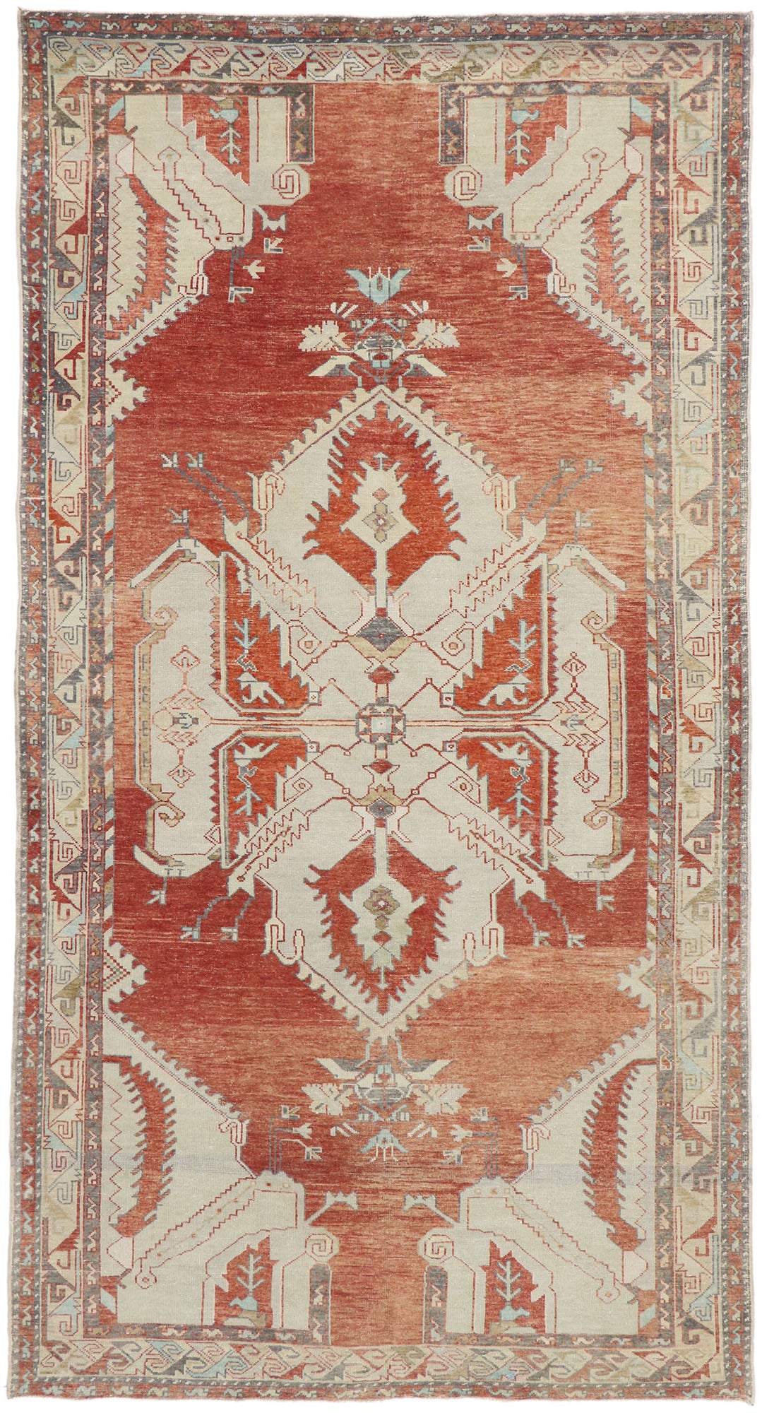 6 x 11 Vintage Turkish Oushak Gallery Rug 53480