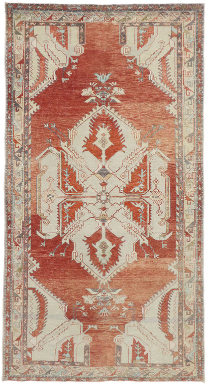 6 x 11 Vintage Turkish Oushak Gallery Rug 53480