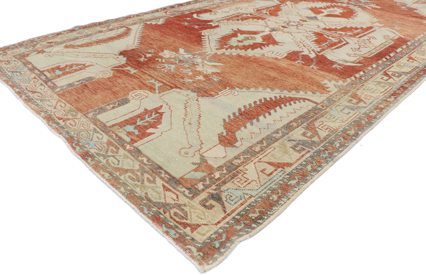 6 x 11 Vintage Turkish Oushak Gallery Rug 53480