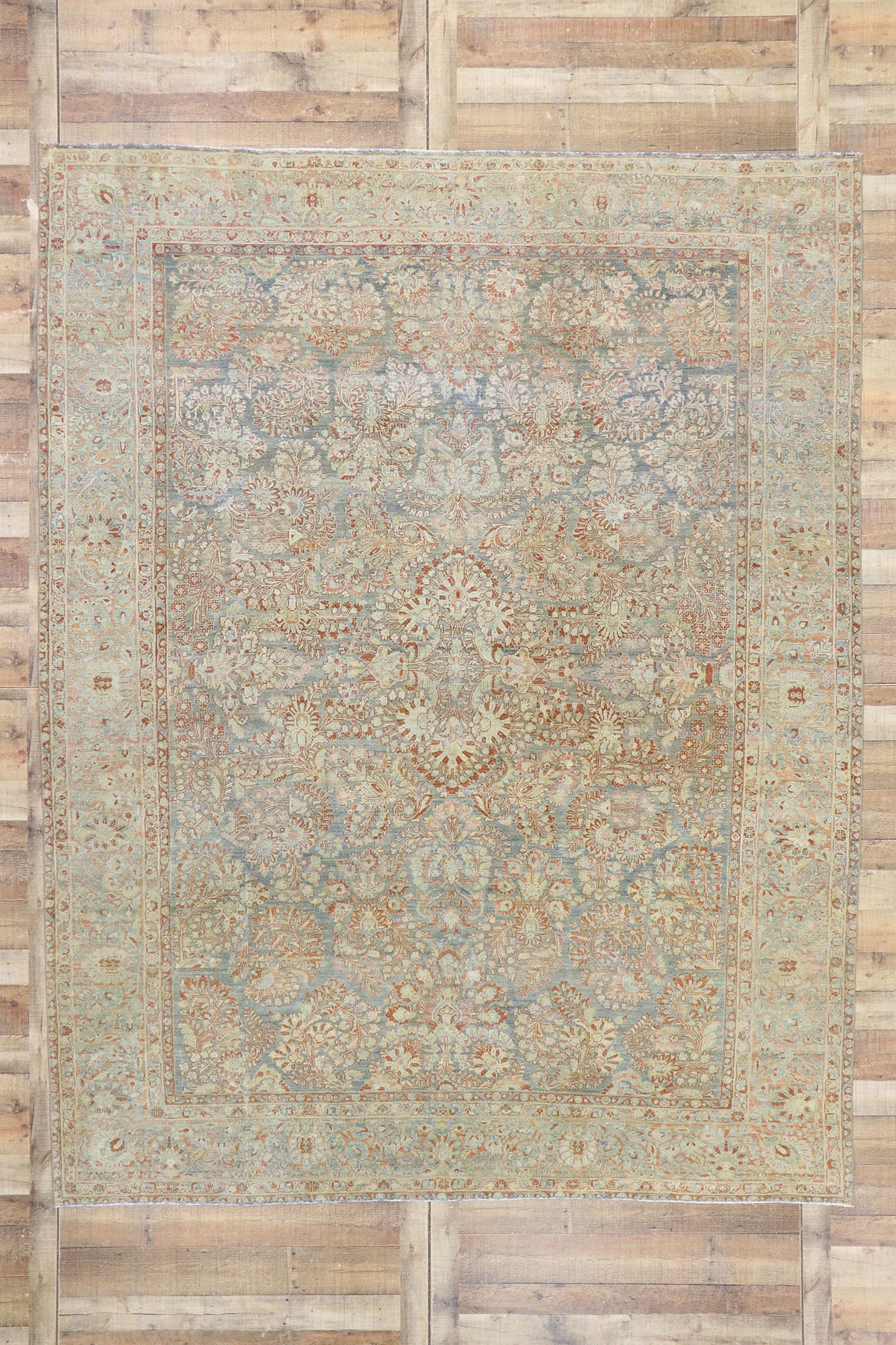 9 x 11 Antique Persian Sarouk Rug 53481