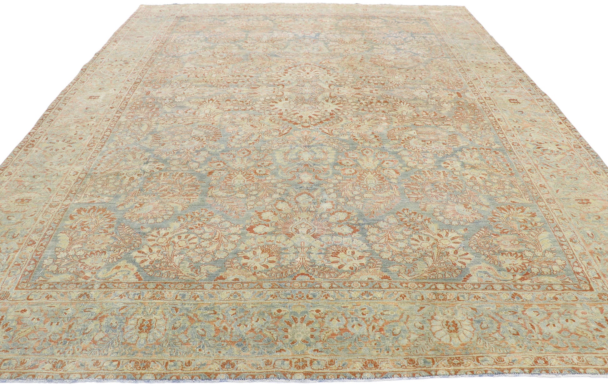 9 x 11 Antique Persian Sarouk Rug 53481