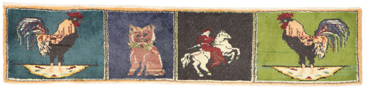 2 x 7 Vintage Turkish Pictorial Rug 53483