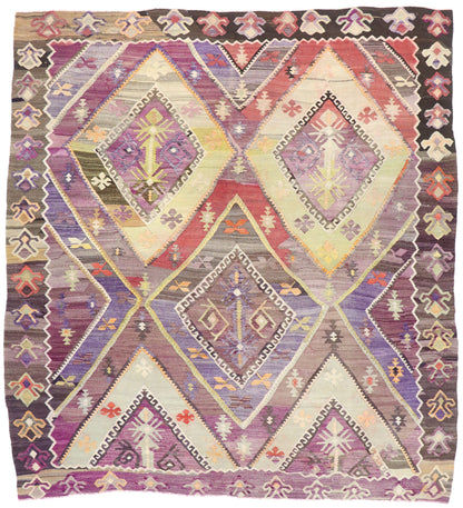 9 x 10 Vintage Turkish Kilim Rug 53484