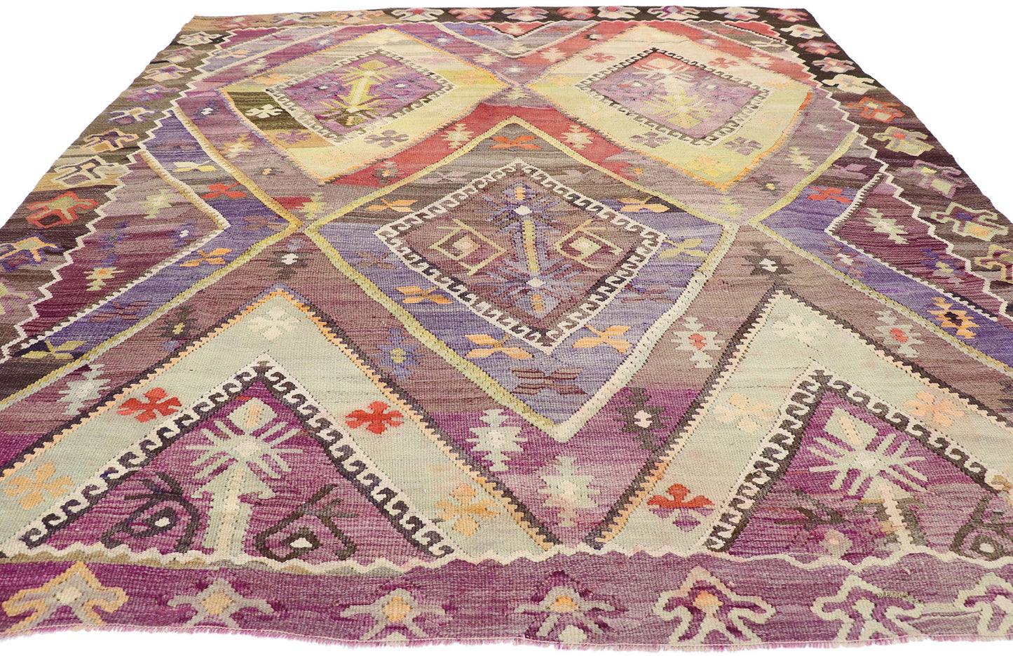 9 x 10 Vintage Turkish Kilim Rug 53484