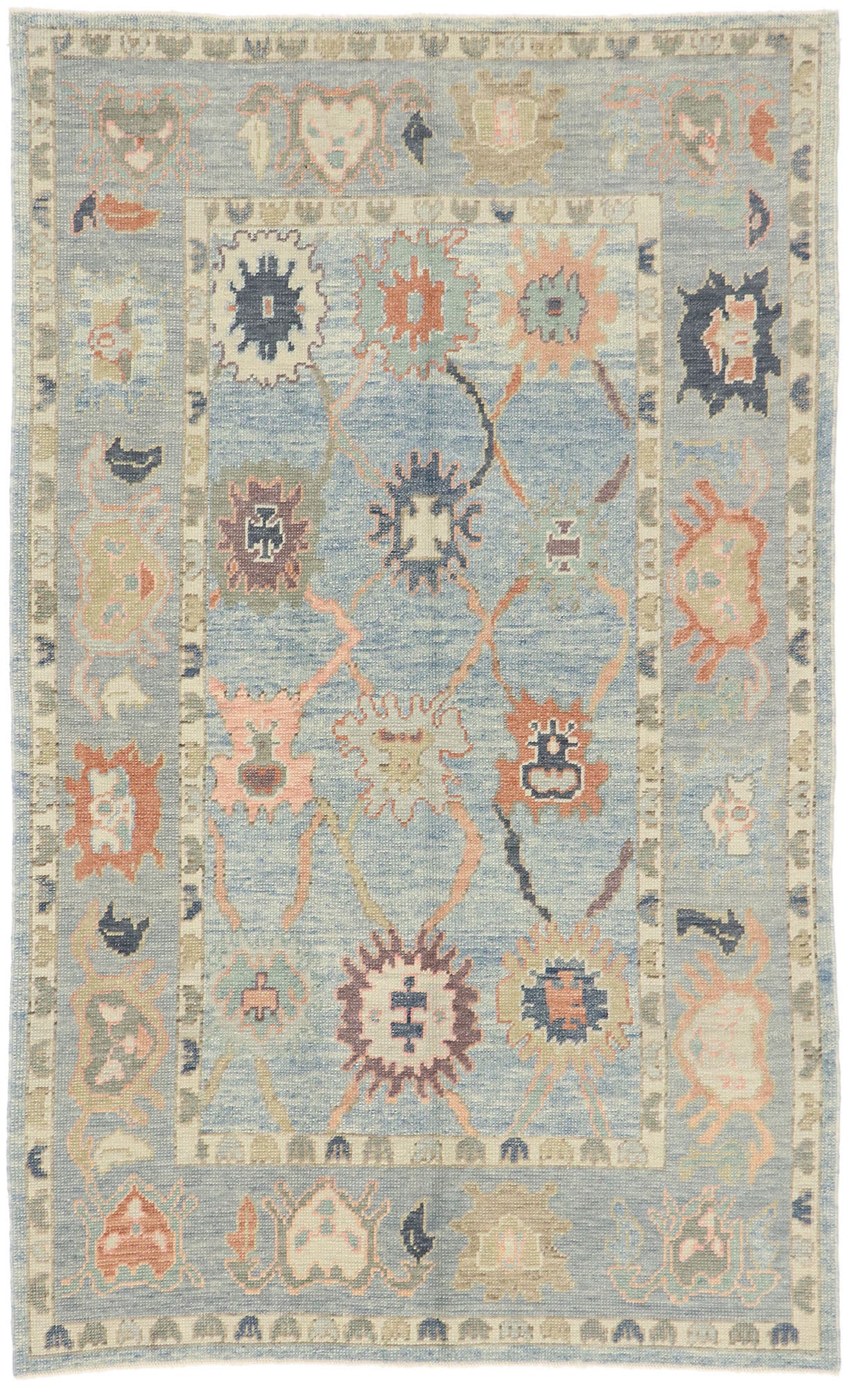 5 x 8 Colorful Turkish Oushak Rug 53486