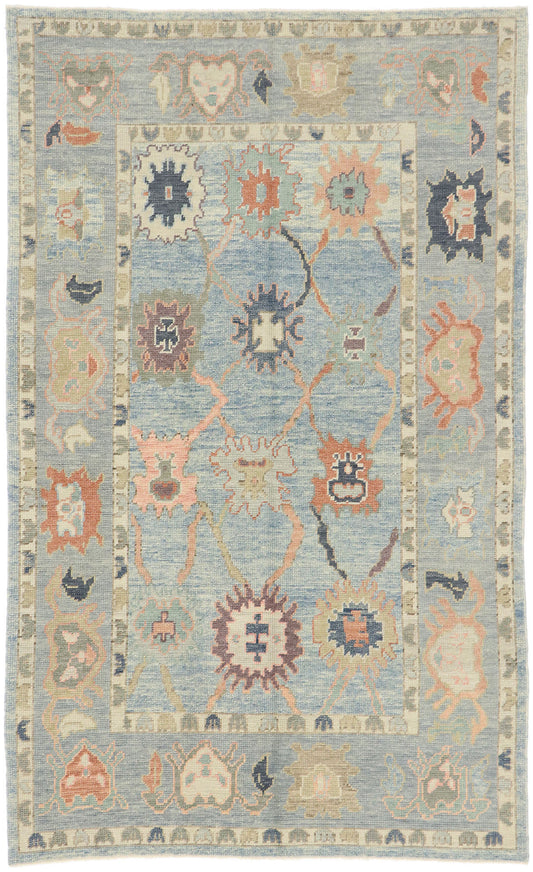 5 x 8 Colorful Turkish Oushak Rug 53486