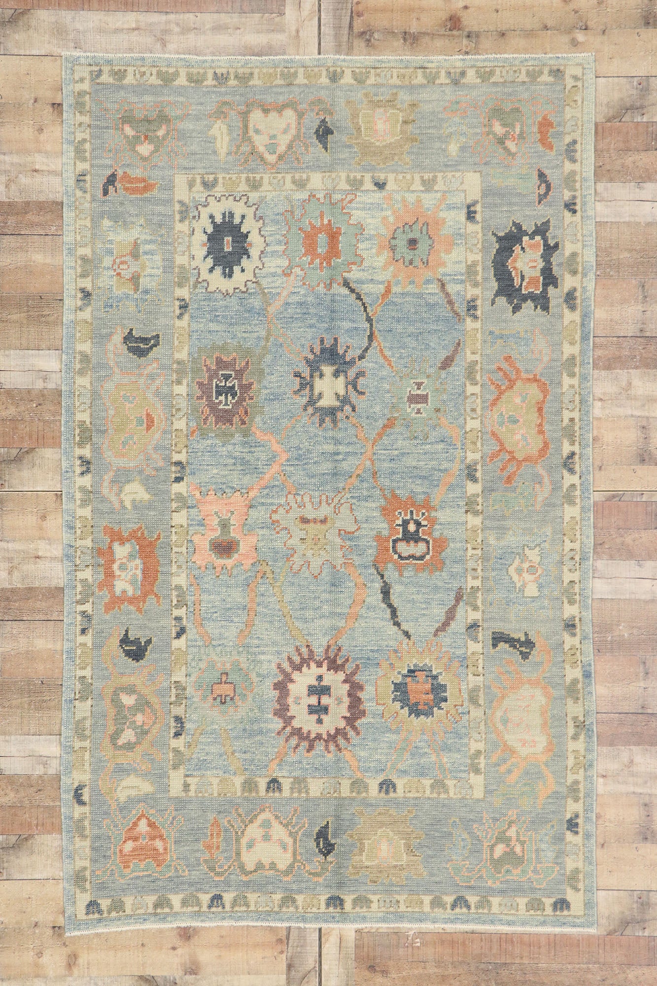 5 x 8 Colorful Turkish Oushak Rug 53486
