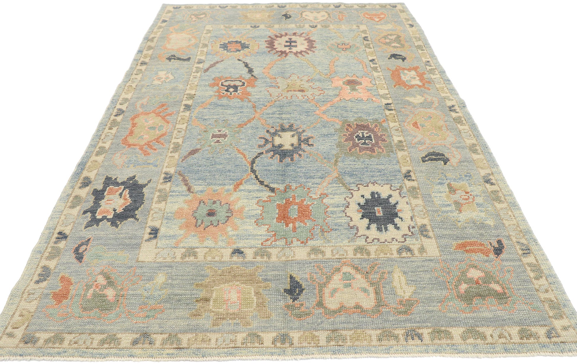 5 x 8 Colorful Turkish Oushak Rug 53486