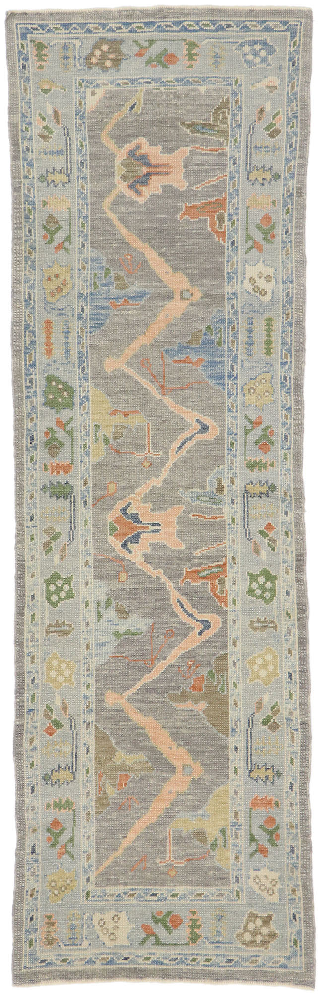 3 x 9 Contemporary Turkish Oushak Runner 53488
