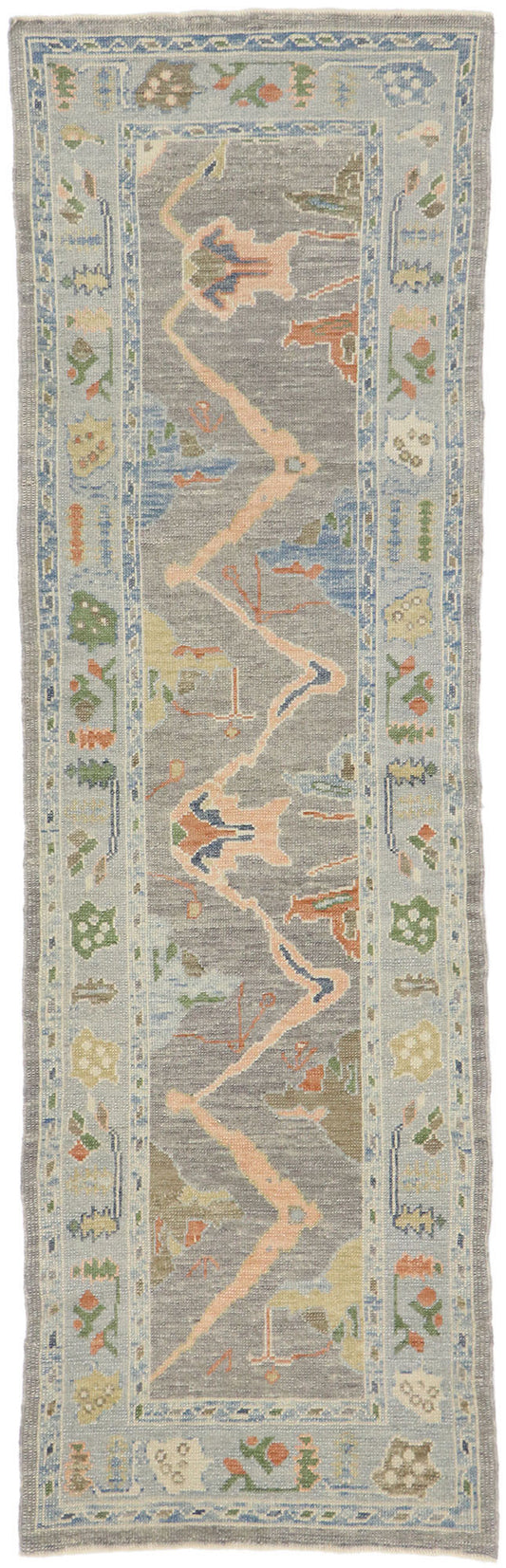 3 x 9 Contemporary Turkish Oushak Runner 53488