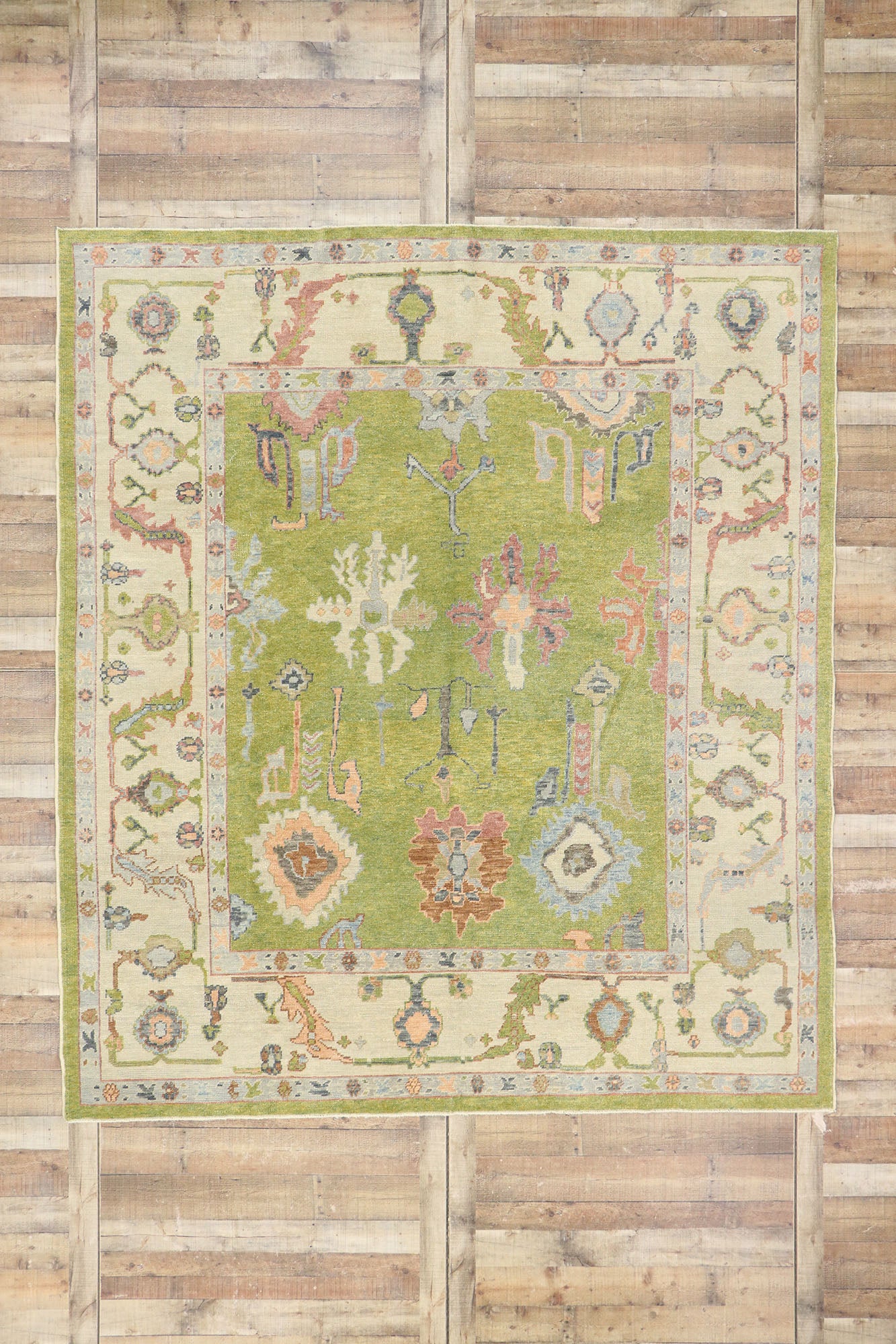 9 x 10 Contemporary Turkish Oushak Rug 53503