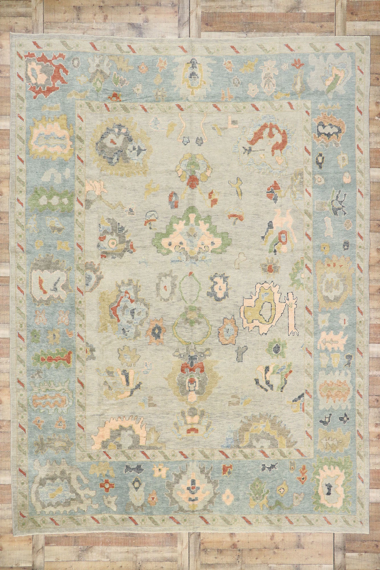 10 x 14 Contemporary Turkish Oushak Rug 53507