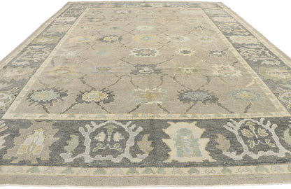 11 x 14 Modern Gray Turkish Oushak Rug 53517