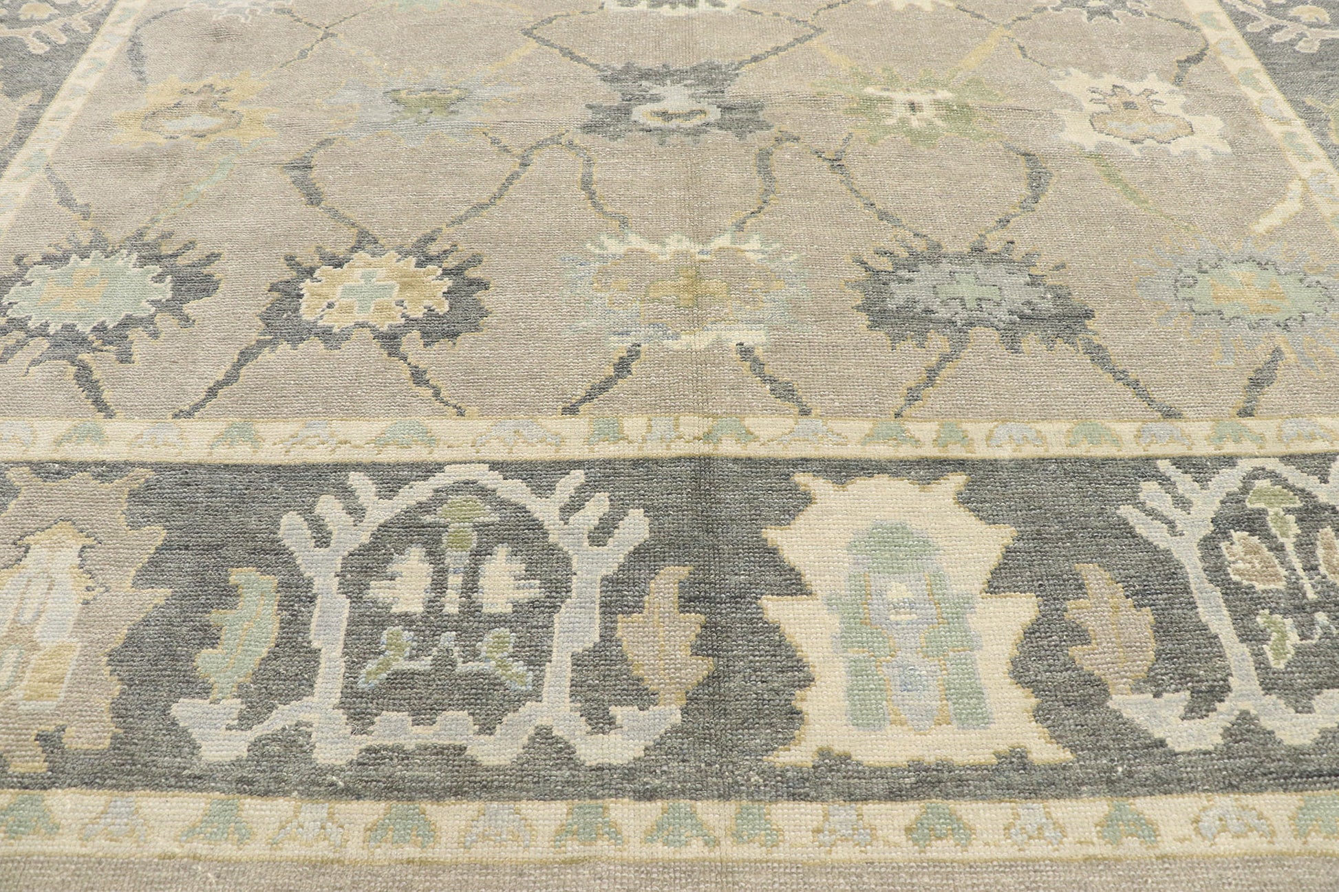 11 x 14 Modern Gray Turkish Oushak Rug 53517