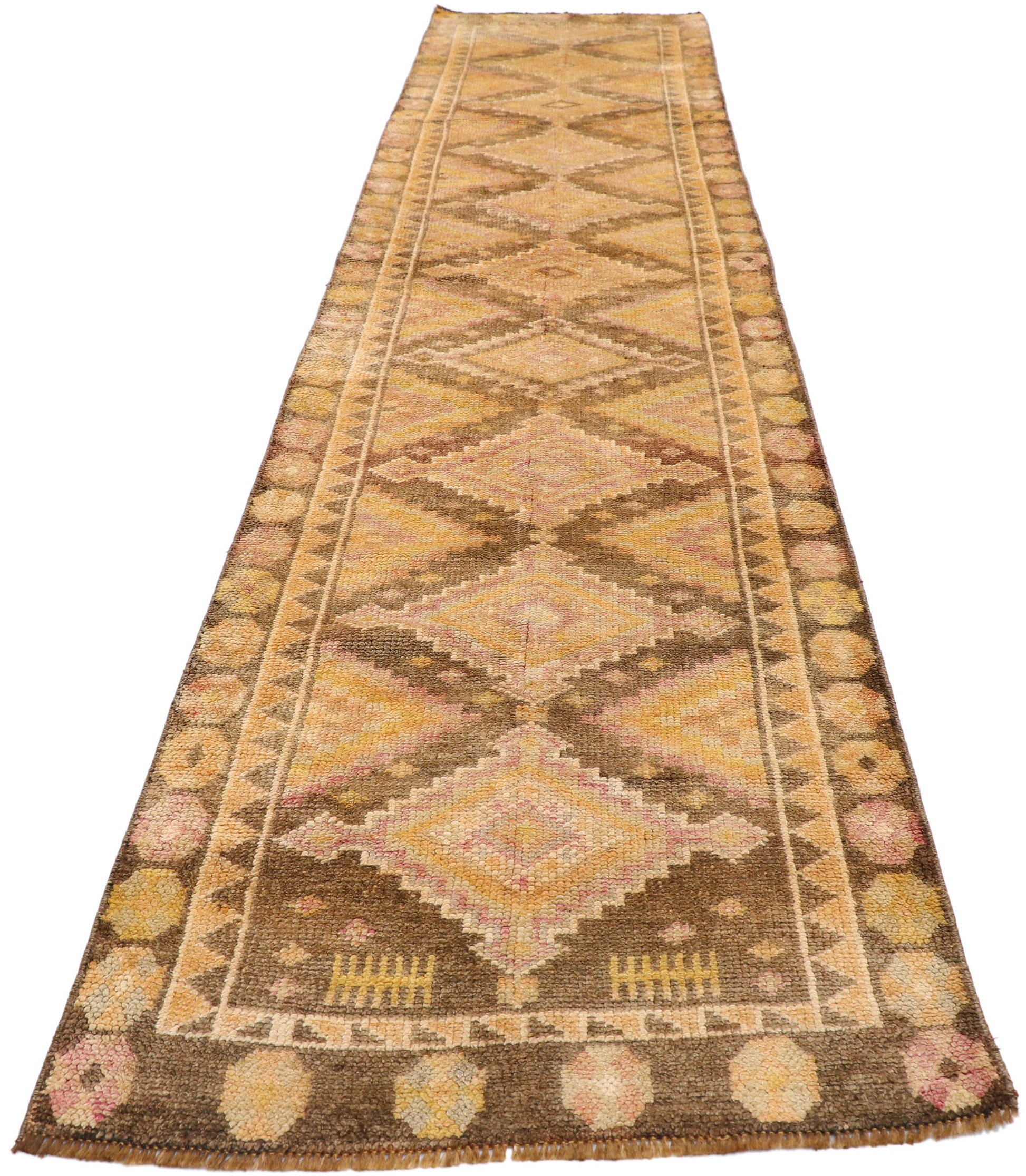3 x 13 Vintage Turkish Oushak Runner 53520