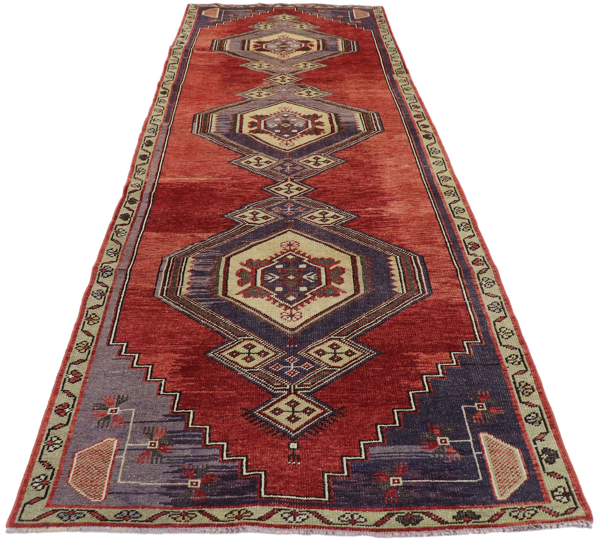 3 x 10 Vintage Turkish Oushak Rug 53521
