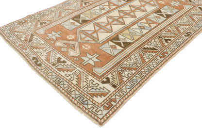 3 x 4 Vintage Turkish Oushak Rug 53522