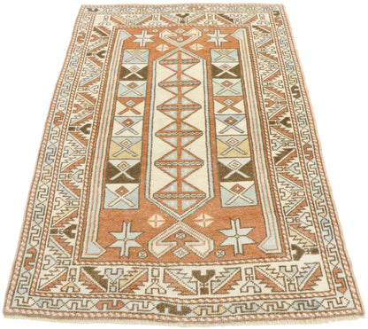 3 x 4 Vintage Turkish Oushak Rug 53522