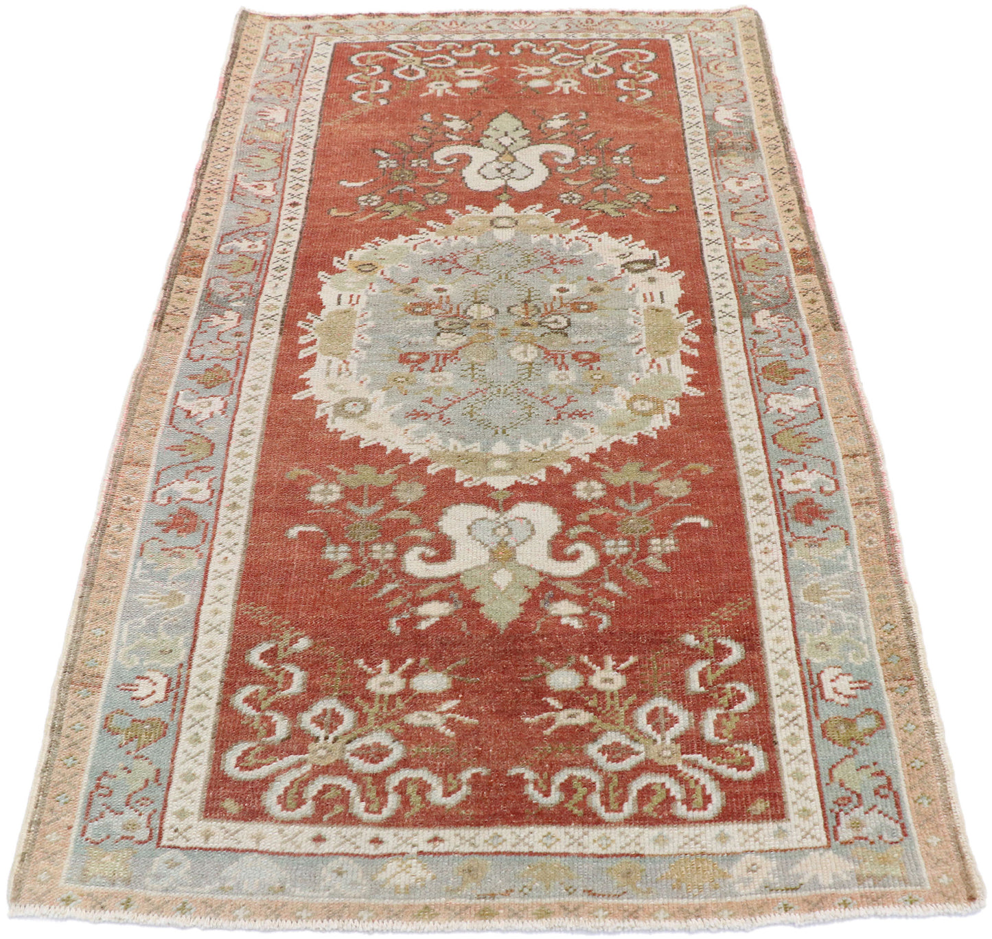3 x 5 Vintage Turkish Oushak Rug 53523