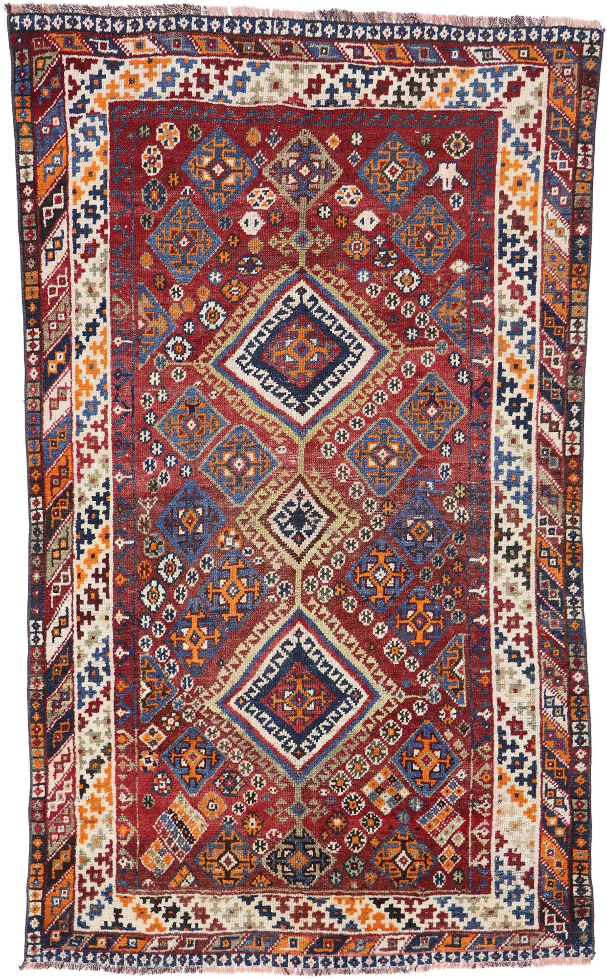 4 x 7 Vintage Persian Shiraz Rug 53525