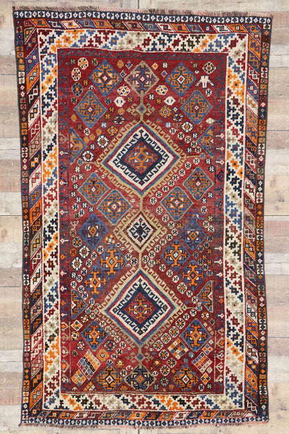 4 x 7 Vintage Persian Shiraz Rug 53525