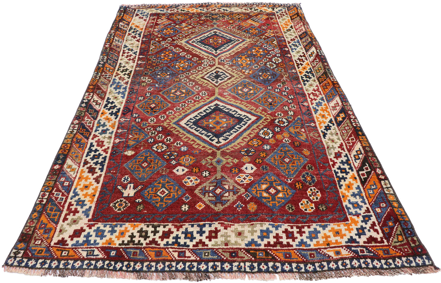 4 x 7 Vintage Persian Shiraz Rug 53525