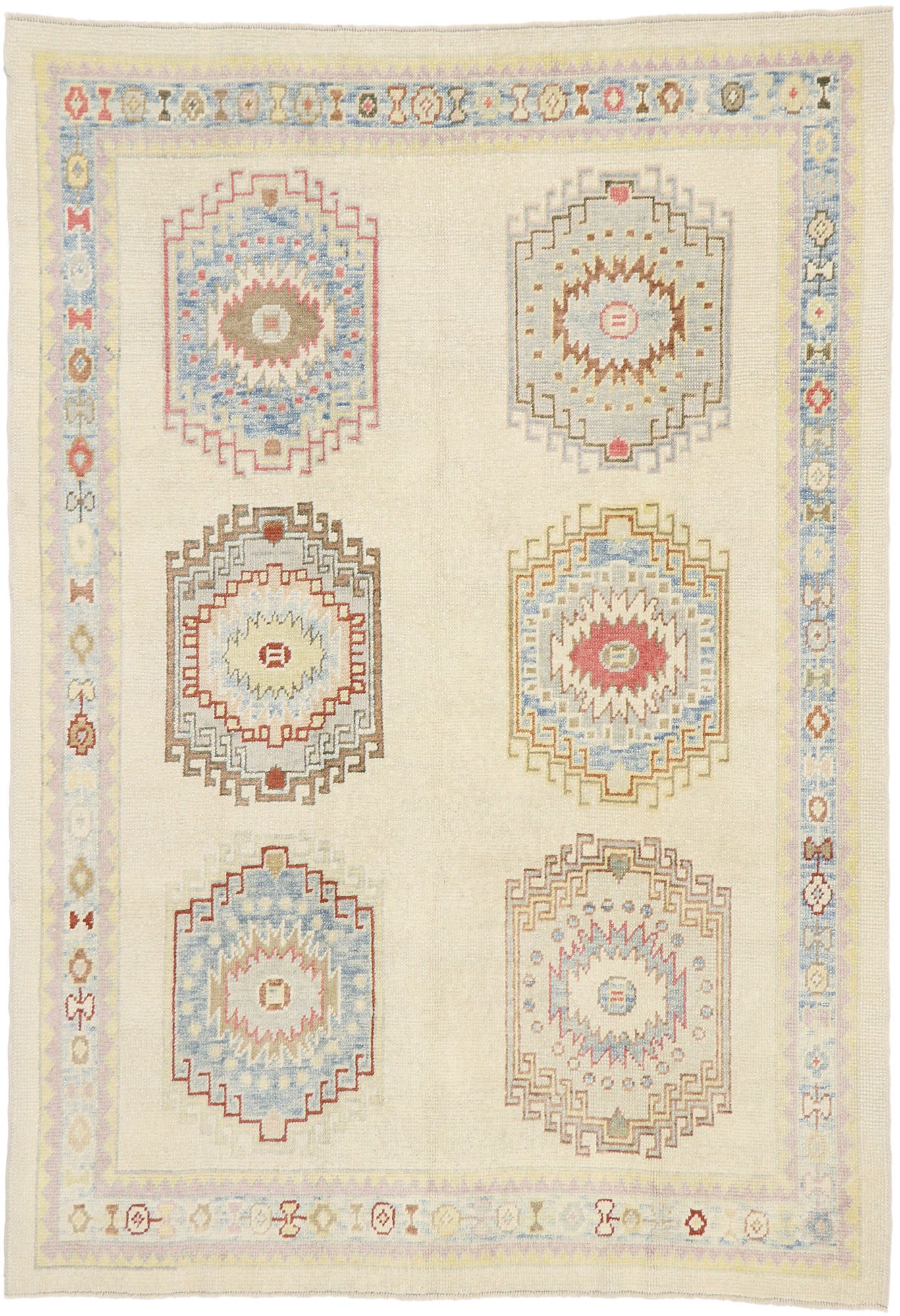 6 x 9 Modern Turkish Oushak Rug 53532