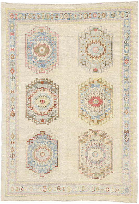 6 x 9 Modern Turkish Oushak Rug 53532