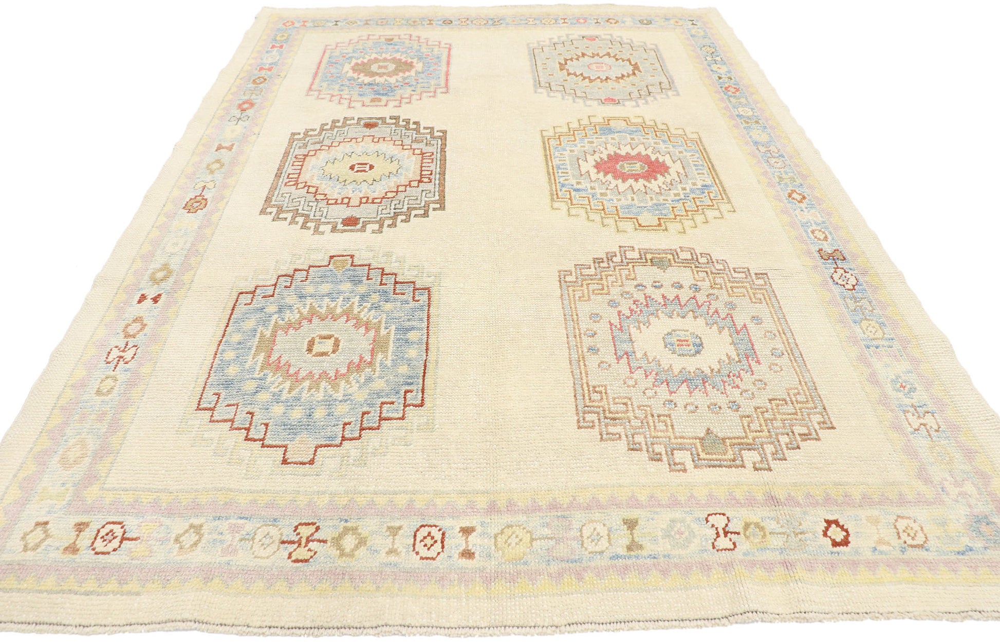 6 x 9 Modern Turkish Oushak Rug 53532