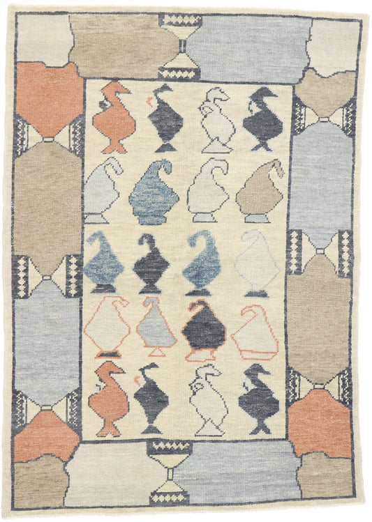4 x 6 Contemporary Turkish Oushak Rug 53533