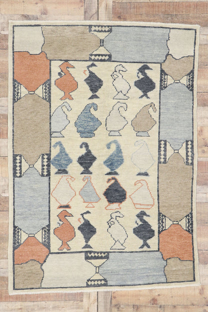 4 x 6 Contemporary Turkish Oushak Rug 53533