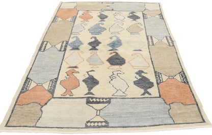 4 x 6 Contemporary Turkish Oushak Rug 53533