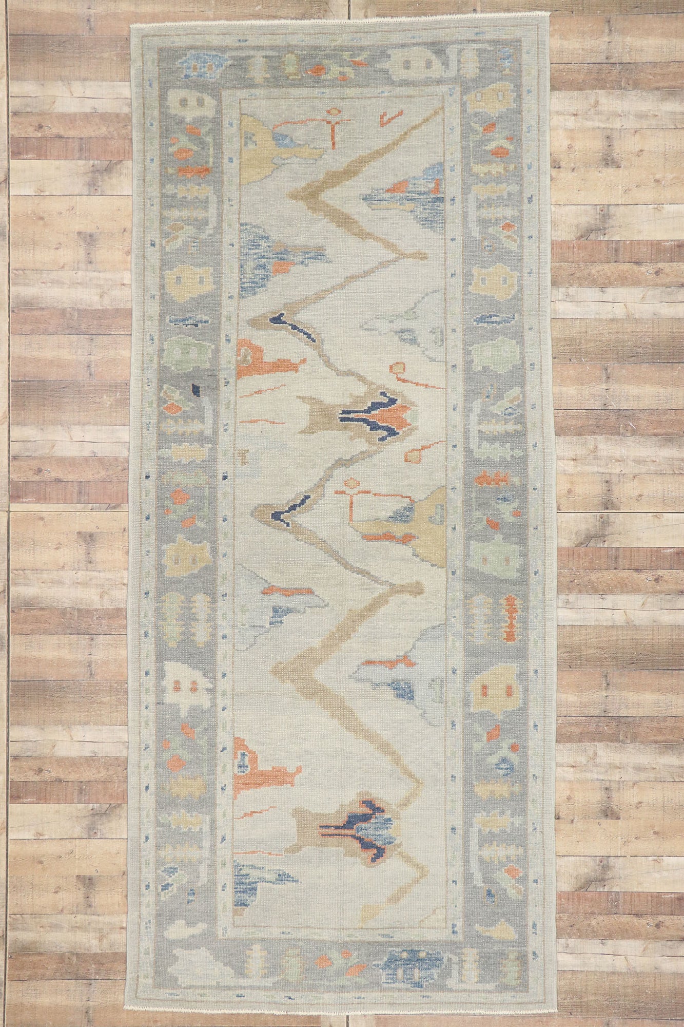 5 x 12 Contemporary Turkish Oushak Rug 53535