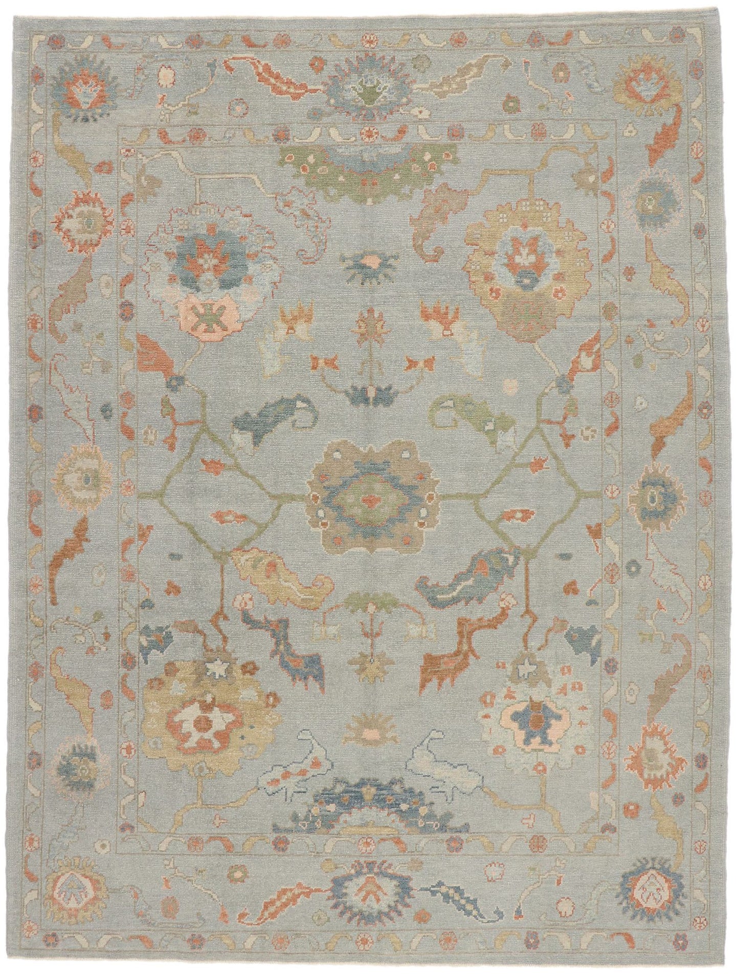 9 x 12 Contemporary Turkish Oushak Rug 53549