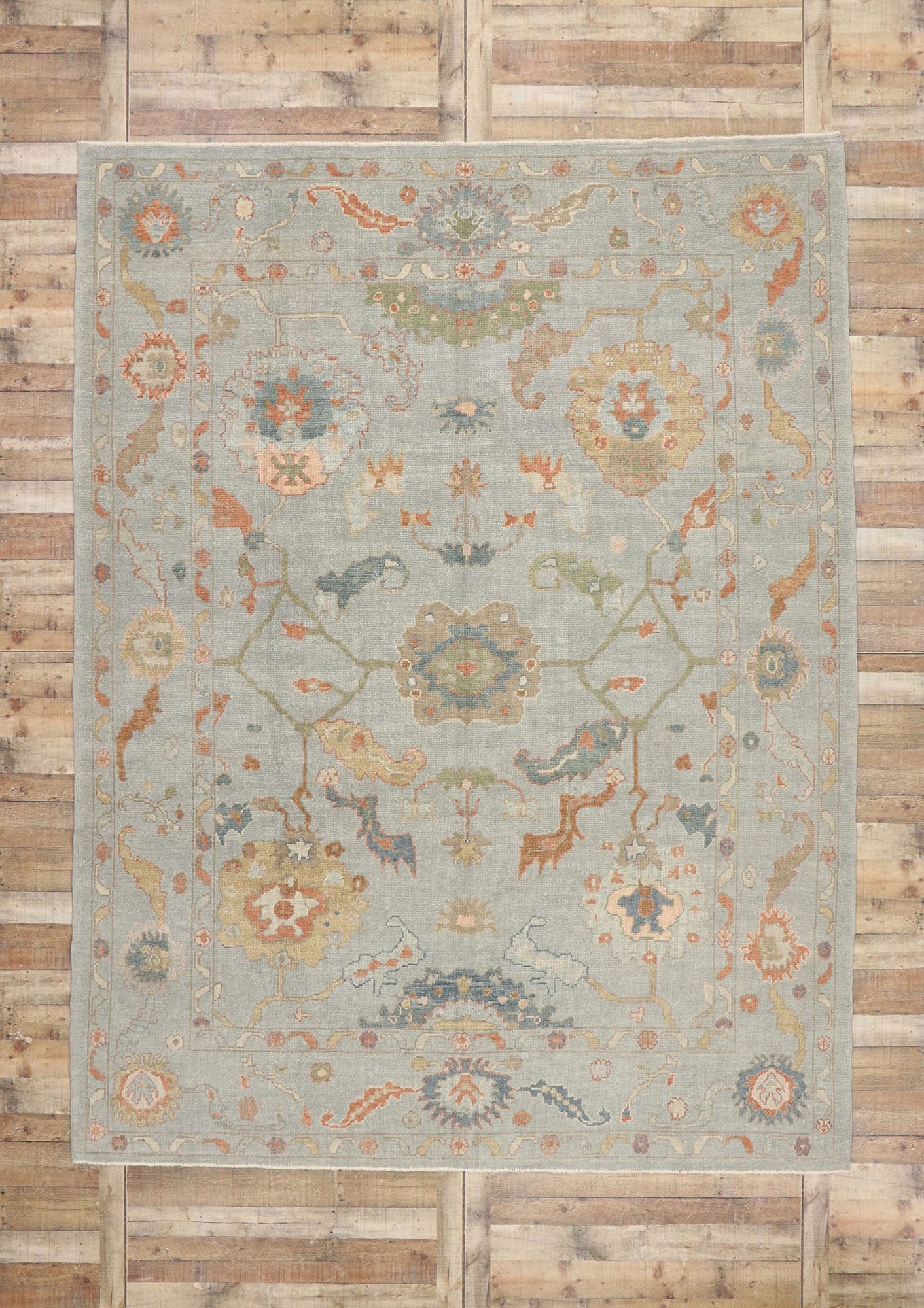 9 x 12 Contemporary Turkish Oushak Rug 53549