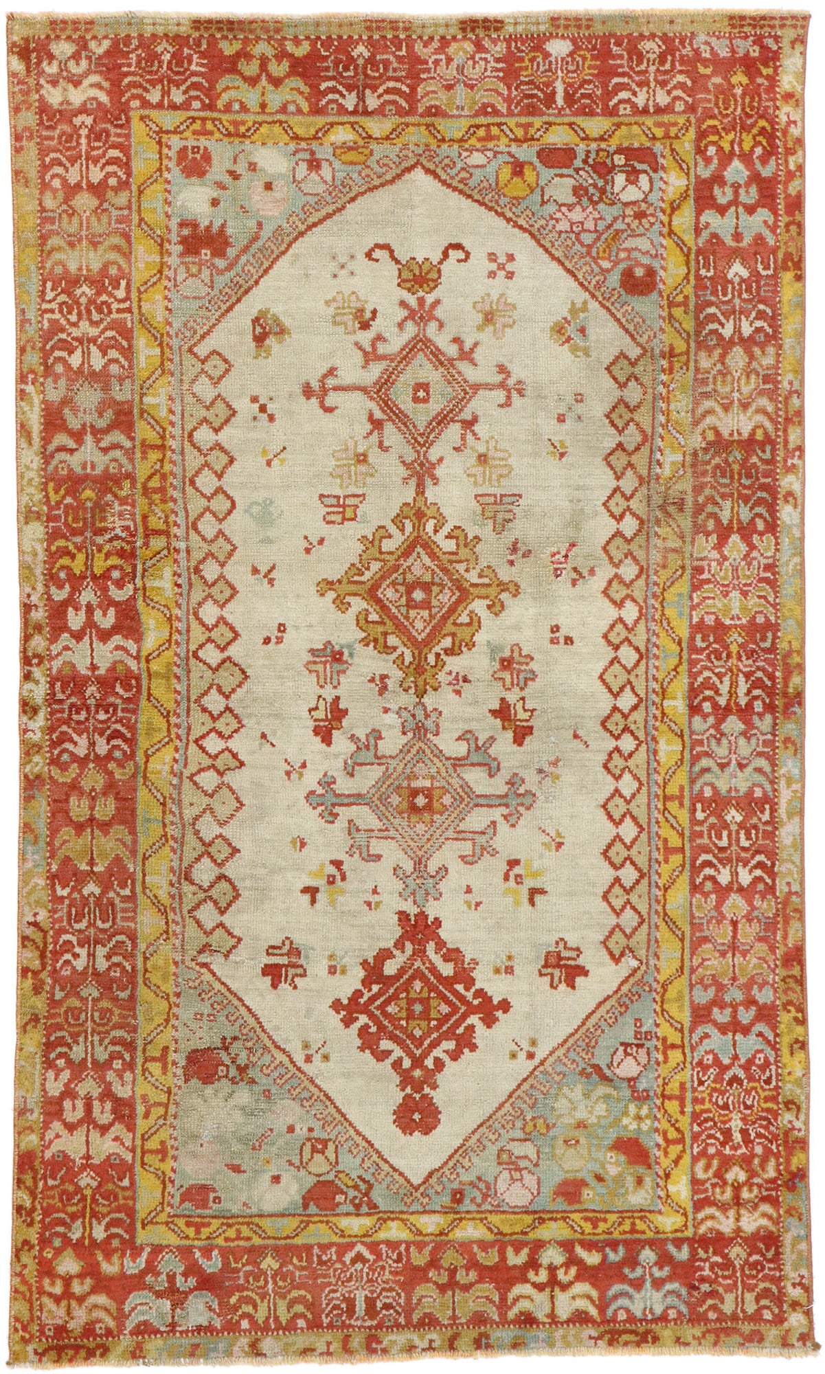 3 x 6 Antique Turkish Oushak Rug 53564